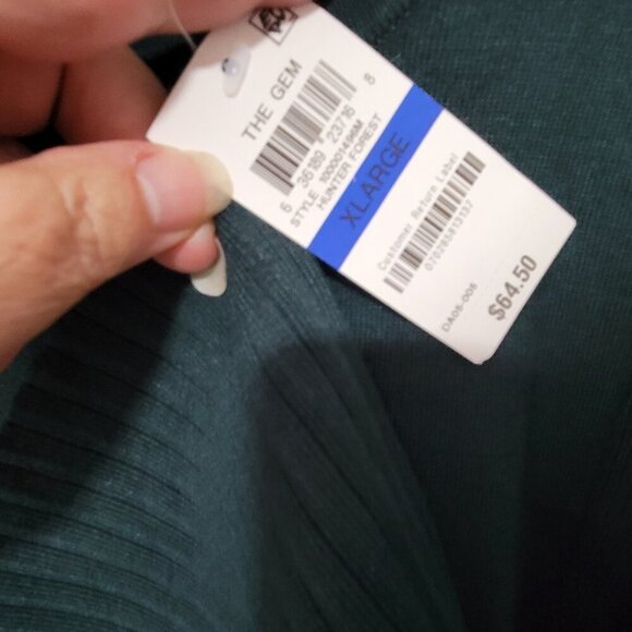 INC International Concepts Sweater XL NWT Hunter Forest Green Flutter Sleeves - Picture 3 of 5